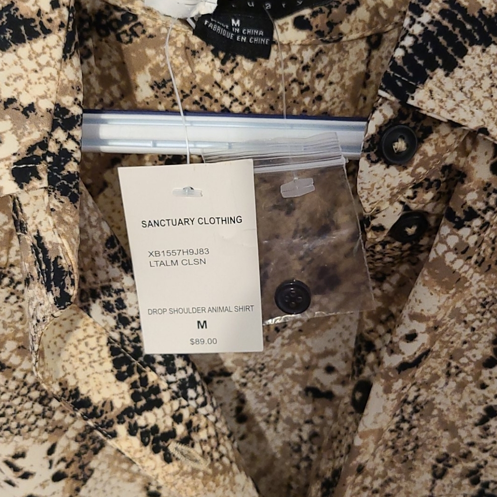 SANCTUARY DROP SHOULDER SHIRT M NWT - Picture 2 of 2